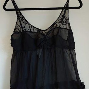 Victoria's Secret sexy little things, flowery Lacey Slip Medium, Black